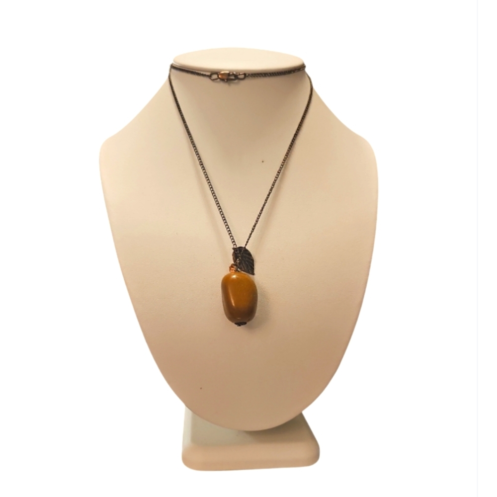 Vintage Handcrafted Natural Stone & Crystal Long Necklace.